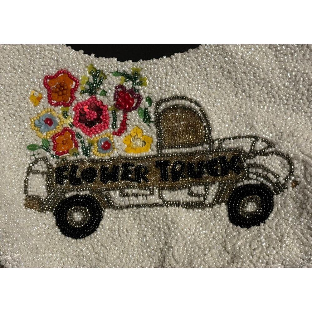 NWT Handcrafted in India Beaded Flower Truck Shoulder Bag - Picture 5 of 7